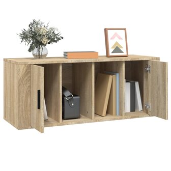 Tv-meubel 100x35x40 cm bewerkt hout sonoma eikenkleurig 4