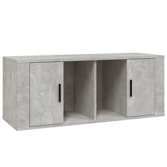 Tv-meubel 100x35x40 cm bewerkt hout betongrijs 2