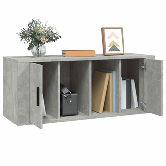 Tv-meubel 100x35x40 cm bewerkt hout betongrijs 4