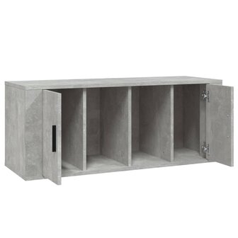 Tv-meubel 100x35x40 cm bewerkt hout betongrijs 7