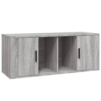 Tv-meubel 100x35x40 cm bewerkt hout grijs sonoma eikenkleurig 2