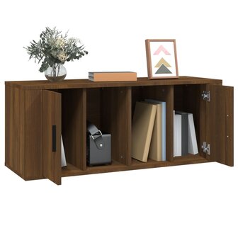 Tv-meubel 100x35x40 cm bewerkt hout bruin eikenkleur 4