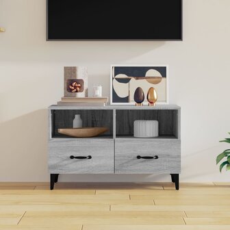 Tv-meubel 80x36x50 cm bewerkt hout grijs sonoma eikenkleurig 1