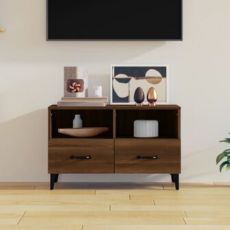 Tv-meubel 80x36x50 cm bewerkt hout bruin eikenkleur 1