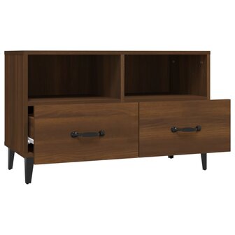 Tv-meubel 80x36x50 cm bewerkt hout bruin eikenkleur 7