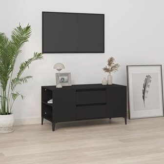 Tv-meubel 102x44,5x50 cm bewerkt hout zwart 1