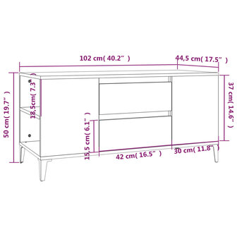 Tv-meubel 102x44,5x50 cm bewerkt hout zwart 10