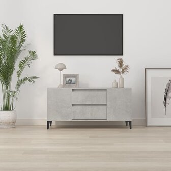 Tv-meubel 102x44,5x50 cm bewerkt hout betongrijs 3