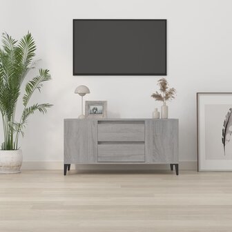 Tv-meubel 102x44,5x50 cm bewerkt hout grijs sonoma eikenkleurig 3