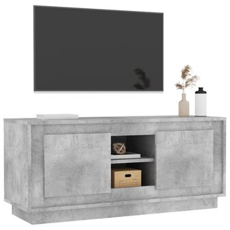 Tv-meubel 102x35x45 cm bewerkt hout betongrijs 4