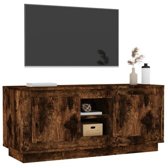 Tv-meubel 102x35x45 cm bewerkt hout gerookt eikenkleurig 4