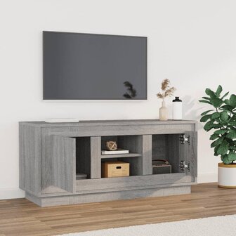 Tv-meubel 102x35x45 cm bewerkt hout grijs sonoma eikenkleurig 3