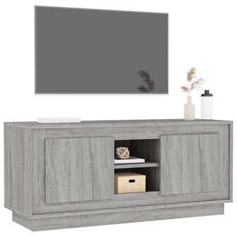 Tv-meubel 102x35x45 cm bewerkt hout grijs sonoma eikenkleurig 4