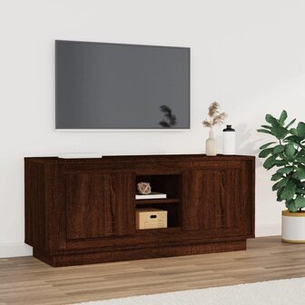 Tv-meubel 102x35x45 cm bewerkt hout bruin eikenkleur 1