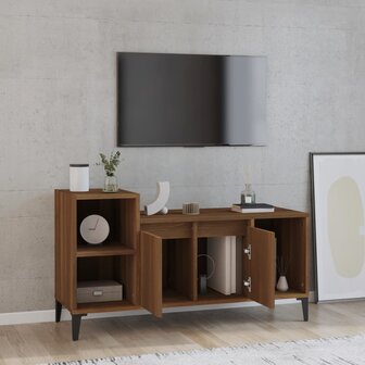 Tv-meubel 100x35x55 cm bewerkt hout bruin eikenkleur 3