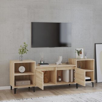 Tv-meubel 160x35x55 cm bewerkt hout sonoma eikenkleurig 3