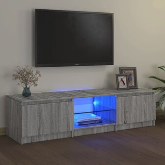 Tv-meubel met LED-verlichting 140x40x35,5 cm grijs sonoma eiken 1