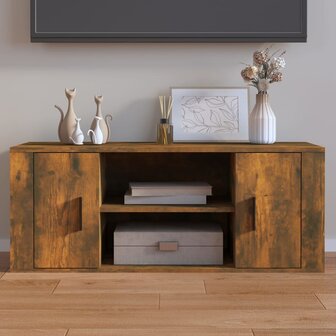 Tv-meubel 100x35x40 cm bewerkt hout gerookt eikenkleurig 1