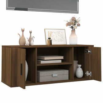 Tv-meubel 100x35x40 cm bewerkt hout bruin eikenkleur 4