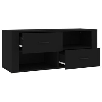 Tv-meubel 100x35x40 cm bewerkt hout zwart 7