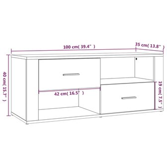 Tv-meubel 100x35x40 cm bewerkt hout sonoma eikenkleurig 10