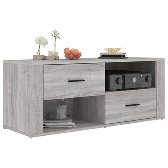 Tv-meubel 100x35x40 cm bewerkt hout grijs sonoma eikenkleurig 4