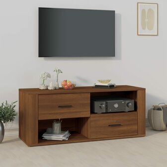 Tv-meubel 100x35x40 cm bewerkt hout bruin eikenkleur 1