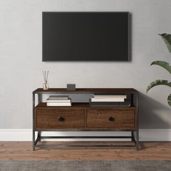 Tv-meubel 80x35x45 cm bewerkt hout bruin eikenkleur 1