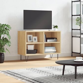 Tv-meubel 69,5x30x50 cm bewerkt hout sonoma eikenkleurig 1