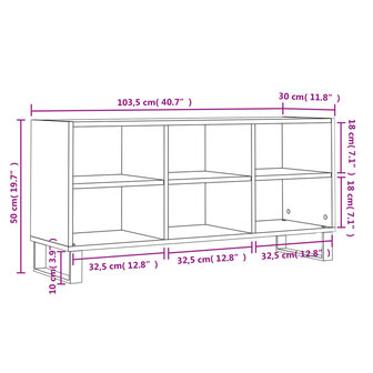 Tv-meubel 103,5x30x50 cm bewerkt hout wit 9