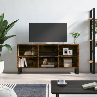 Tv-meubel 103,5x30x50 cm bewerkt hout gerookt eikenkleurig 1