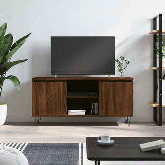 Tv-meubel 104x35x50 cm bewerkt hout bruin eikenkleur 1