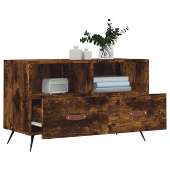 Tv-meubel 80x36x50 cm bewerkt hout gerookt eikenkleurig 4