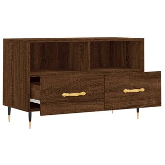 Tv-meubel 80x36x50 cm bewerkt hout bruin eikenkleur 6