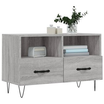 Tv-meubel 80x36x50 cm bewerkt hout grijs sonoma eikenkleurig 3