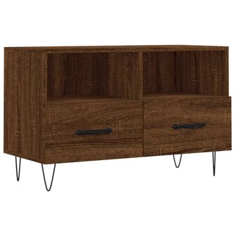 Tv-meubel 80x36x50 cm bewerkt hout bruin eikenkleur 2