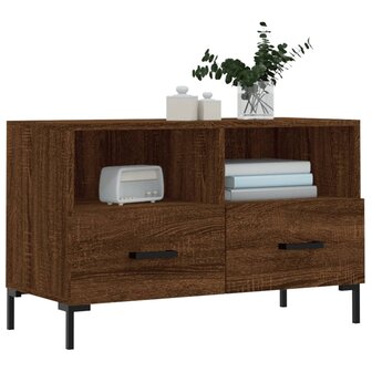 Tv-meubel 80x36x50 cm bewerkt hout bruin eikenkleur 3