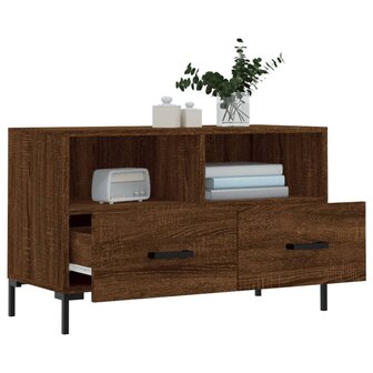 Tv-meubel 80x36x50 cm bewerkt hout bruin eikenkleur 4