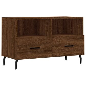 Tv-meubel 80x36x50 cm bewerkt hout bruin eikenkleur 2