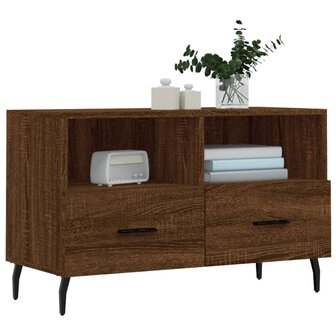 Tv-meubel 80x36x50 cm bewerkt hout bruin eikenkleur 3