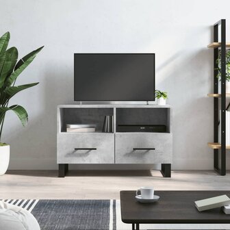 Tv-meubel 80x36x50 cm bewerkt hout betongrijs 1