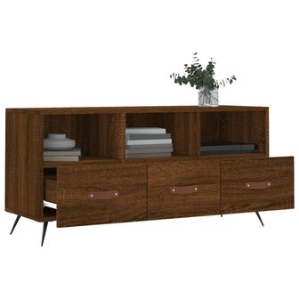 Tv-meubel 102x36x50 cm bewerkt hout bruin eikenkleur 4