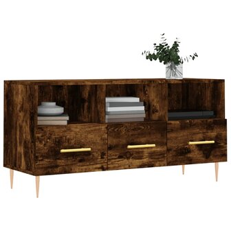 Tv-meubel 102x36x50 cm bewerkt hout gerookt eikenkleurig 3