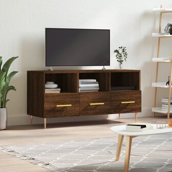 Tv-meubel 102x36x50 cm bewerkt hout bruin eikenkleur 1