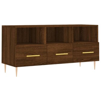 Tv-meubel 102x36x50 cm bewerkt hout bruin eikenkleur 2