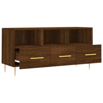 Tv-meubel 102x36x50 cm bewerkt hout bruin eikenkleur 4