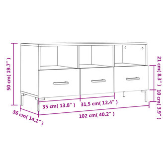 Tv-meubel 102x36x50 cm bewerkt hout sonoma eikenkleurig 12