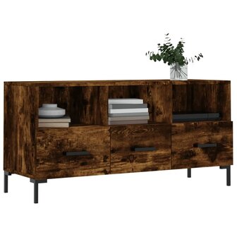 Tv-meubel 102x36x50 cm bewerkt hout gerookt eikenkleurig 3