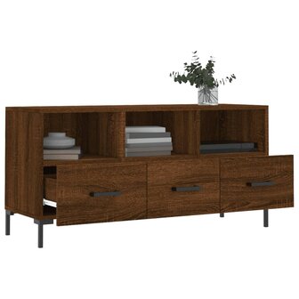 Tv-meubel 102x36x50 cm bewerkt hout bruin eikenkleur 4