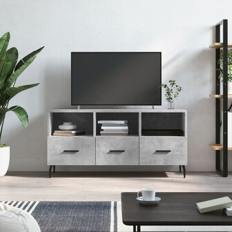 Tv-meubel 102x36x50 cm bewerkt hout betongrijs 1